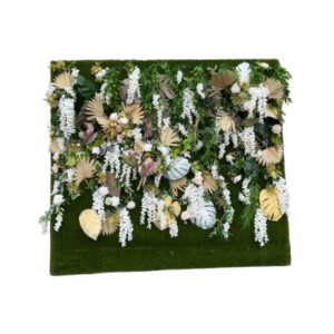 Ścianka zielona z kwiatami